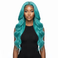 Aqua Blue Long Wavy Lace Front Wig – Premium Heat-Resistant Synthetic Hair