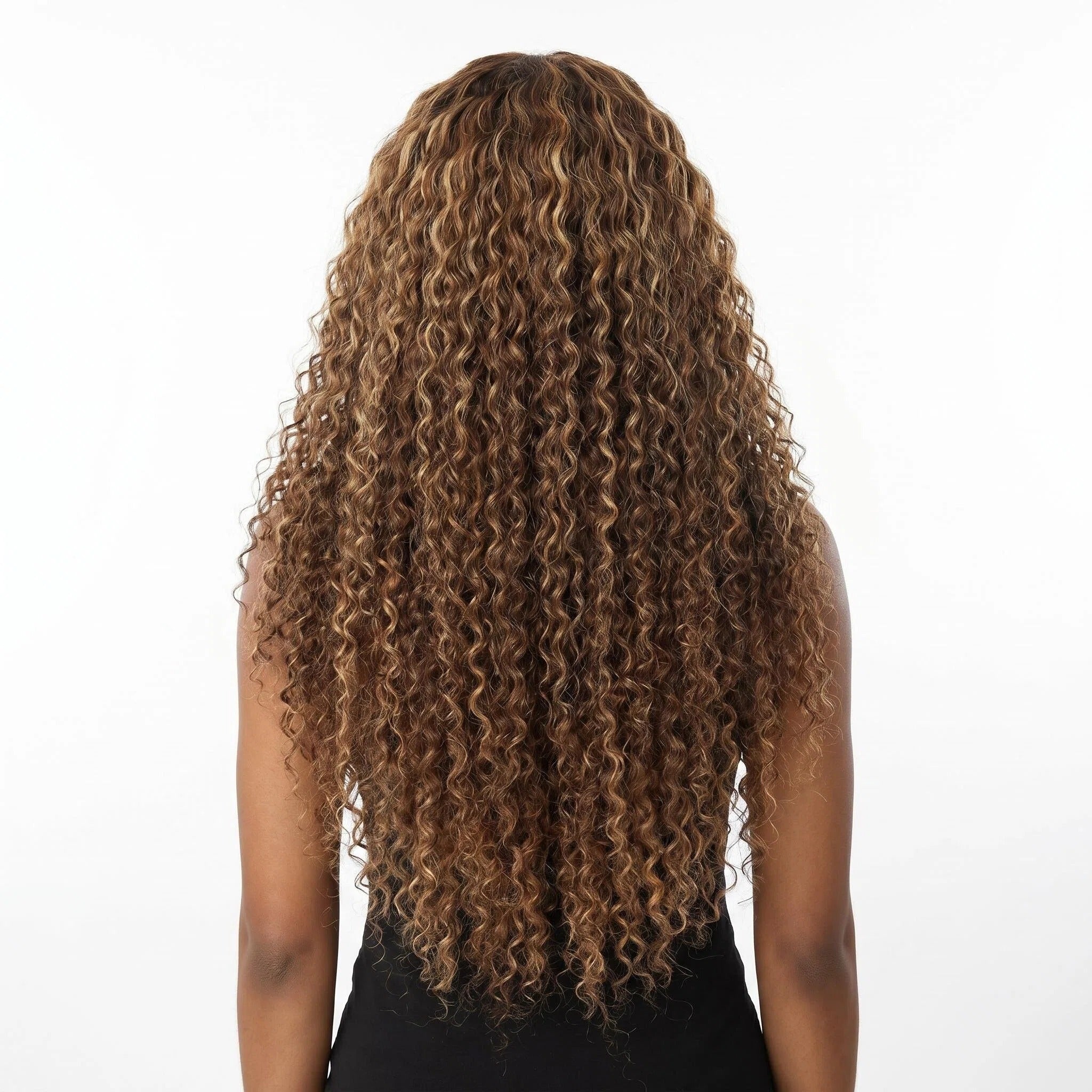 Chocolate Brown Deep Wave Lace Front Wig – Long Curly Highlight Human Hair Wig | Glueless HD Lace | Vivant Wigs