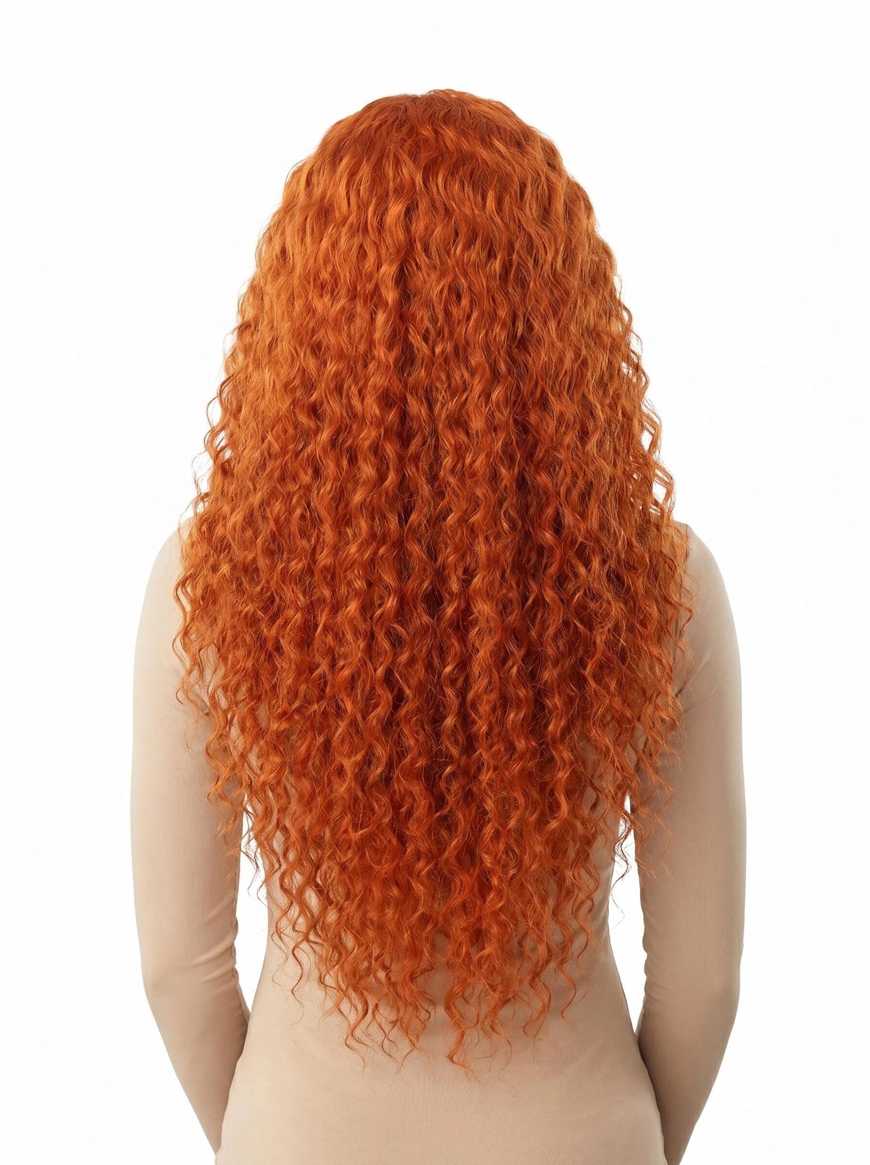 Burnt Copper Deep Wave Lace Front Wig – Long Curly Ginger Orange Human Hair Wig | Glueless HD Lace | Vivant Wigs