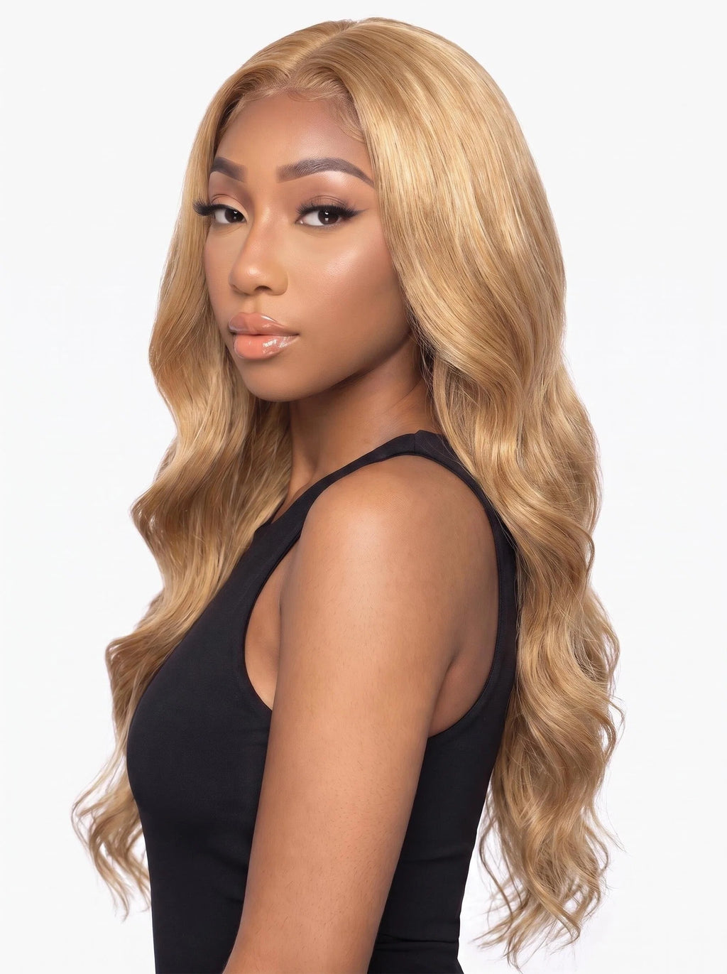Blonde Body Wave Lace Front Wig – Long Platinum Blonde Human Hair Wig with Middle Part