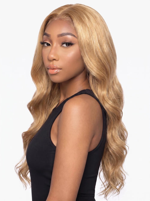 Blonde Body Wave Lace Front Wig – Long Platinum Blonde Human Hair Wig with Middle Part