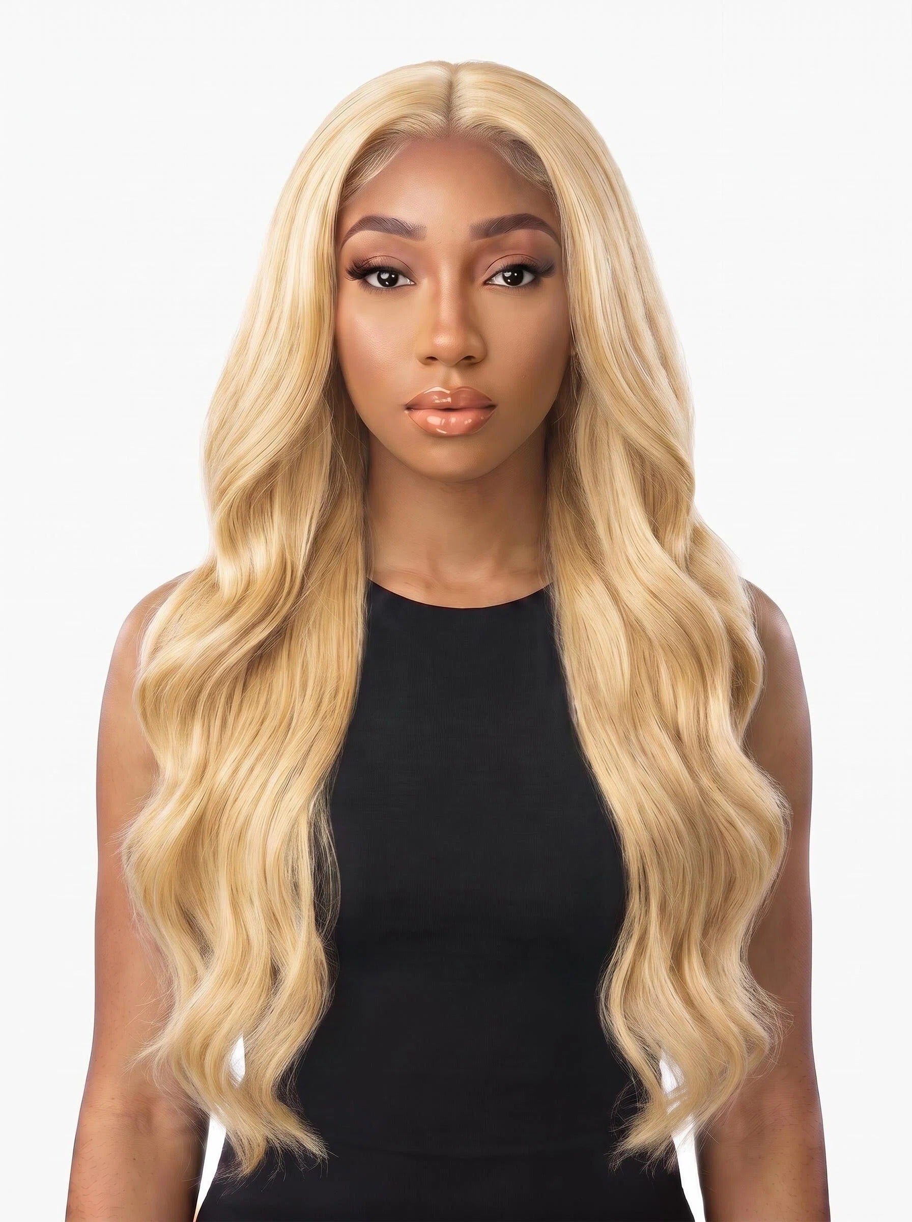 Blonde Body Wave Lace Front Wig – Long Platinum Blonde Human Hair Wig with Middle Part