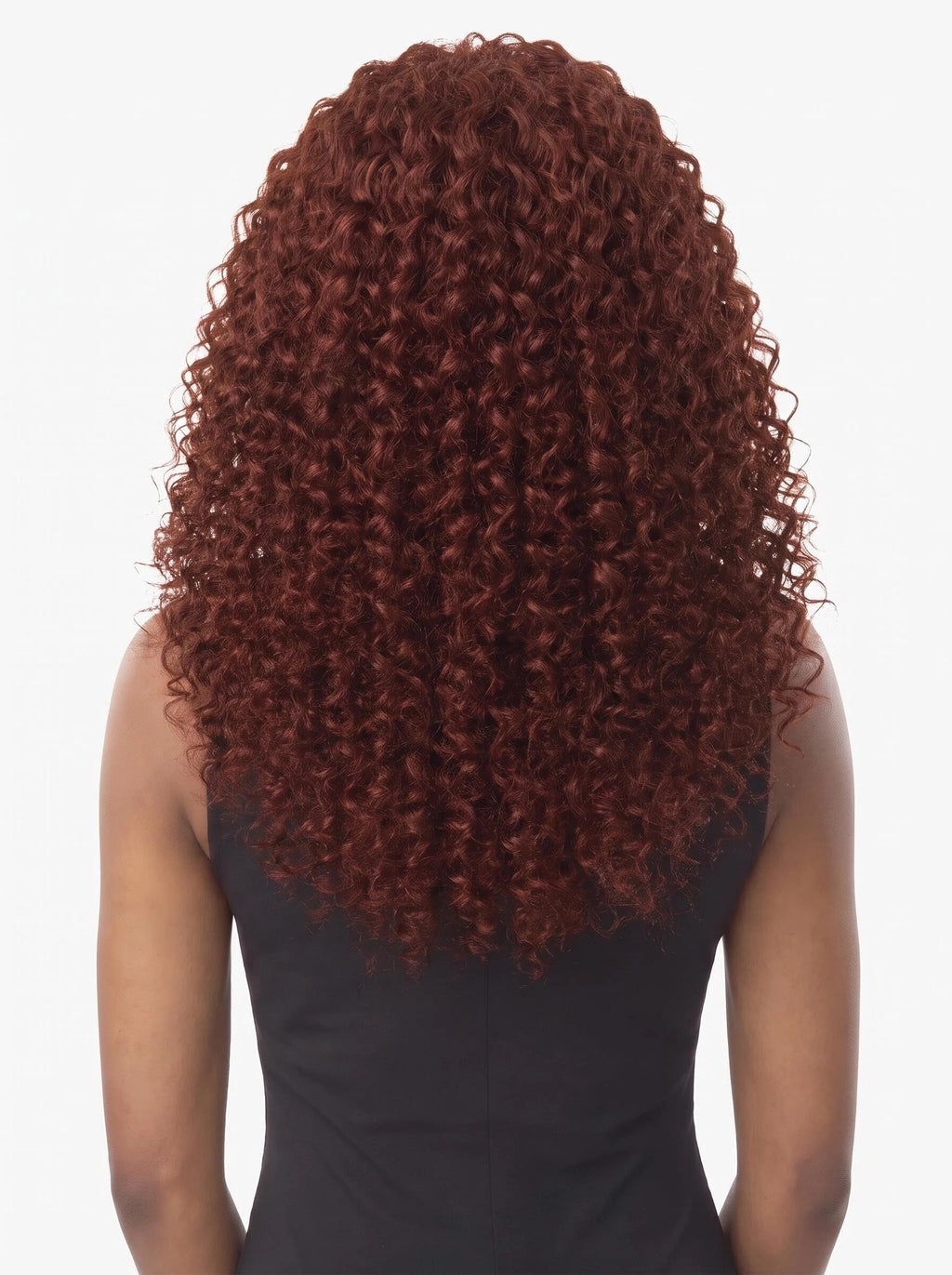 Auburn Brown Deep Curly Lace Front Wig – Long Heat-Resistant Synthetic Hair