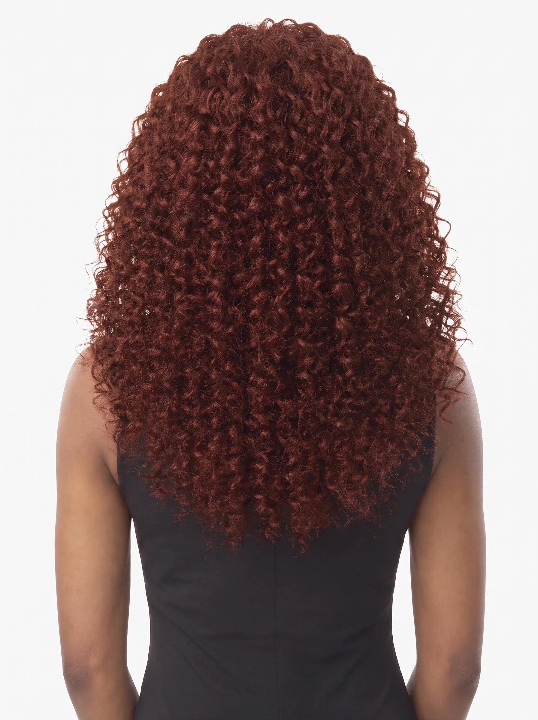 Auburn Brown Deep Curly Lace Front Wig – Long Heat-Resistant Synthetic Hair