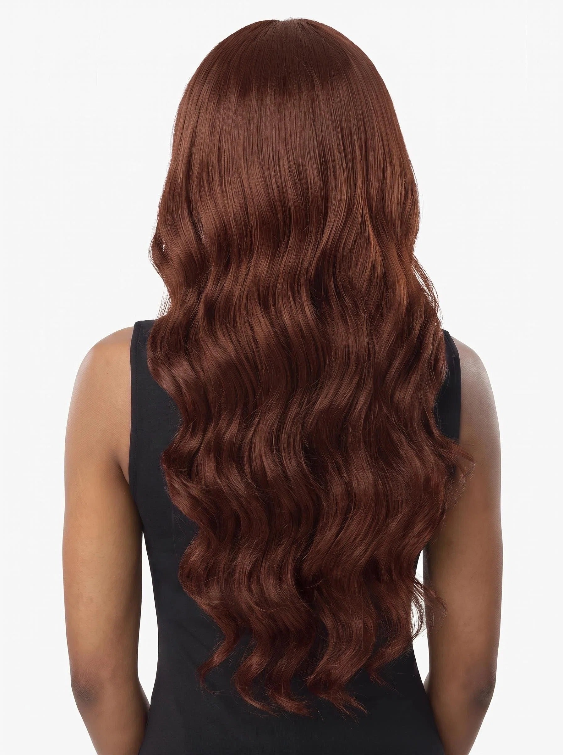 Auburn Brown Body Wave Lace Front Wig – Long Reddish Brown Human Hair Wig with Middle Part